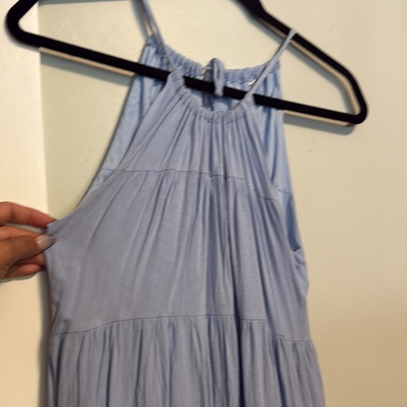 Light Blue Sleeveless Halter Sun Dress - boho - small - Picture 3 of 6